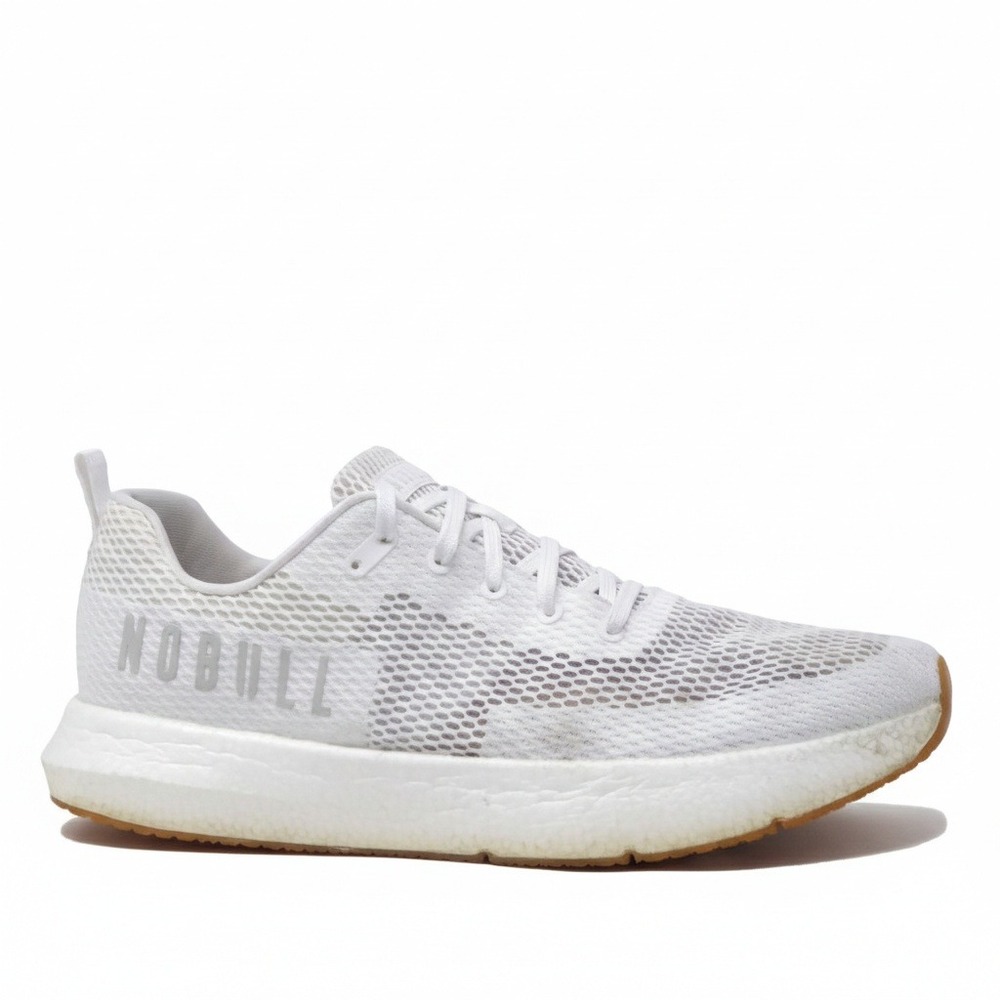 NOBULL Mens Drive Mesh Runner White Gum Sole Training Shoes Sneakers Size 15